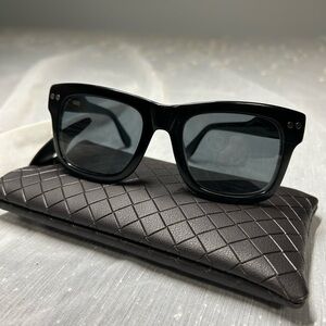 Derek  Lam Classic Black Square Sunglasses - Dark Smoke Lenses